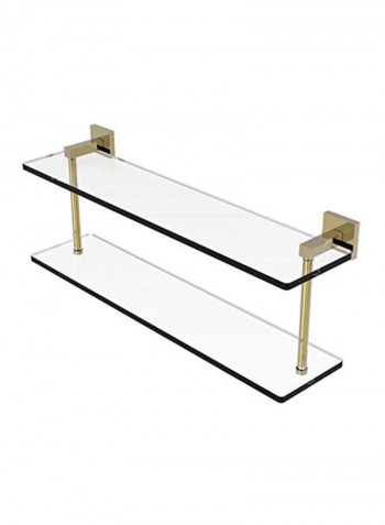 Montero Collection Two Tiered Glass Shelf Gold/Clear 22inch