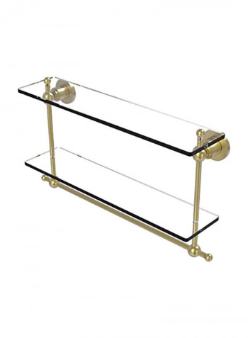 Astor Place Two Tiered Integrated Towel Bar Glass Shelf Clear/Gold 22inch