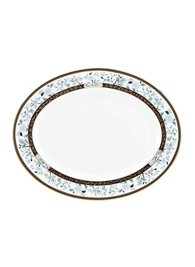 Palatial Garden Oval Platter White/Blue/Grey 13inch