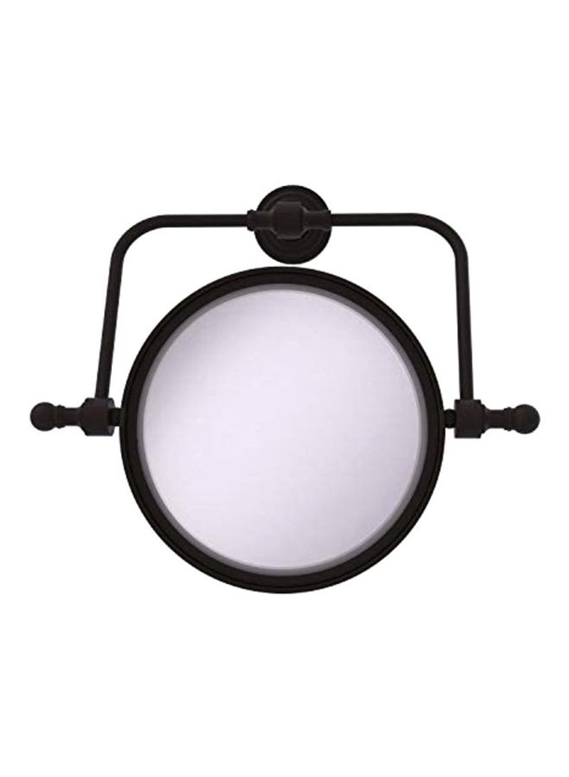 Retro Wave Collection Wall Mounted 2X Magnifying Makeup Mirror Black/Clear 8inch