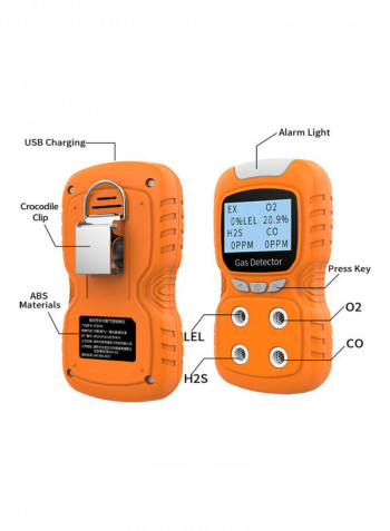 4-Gas Monitor Meter Tester Analyzer Orange/Grey