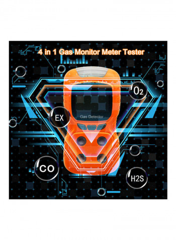 4-Gas Monitor Meter Tester Analyzer Orange/Grey