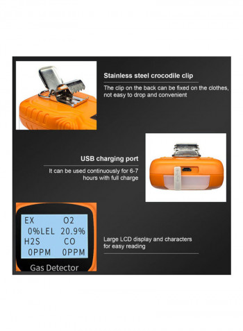 4-Gas Monitor Meter Tester Analyzer Orange/Grey