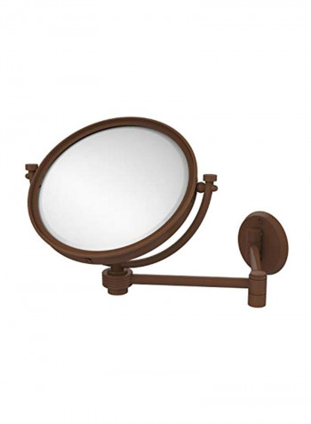 Wall Mounted Make-Up Mirror Brown/Clear 8inch