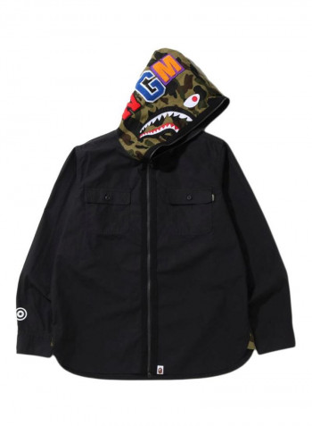 Cotton Hoodie Shirt Black