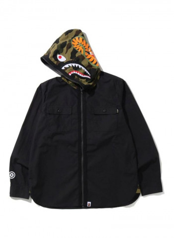 Cotton Hoodie Shirt Black