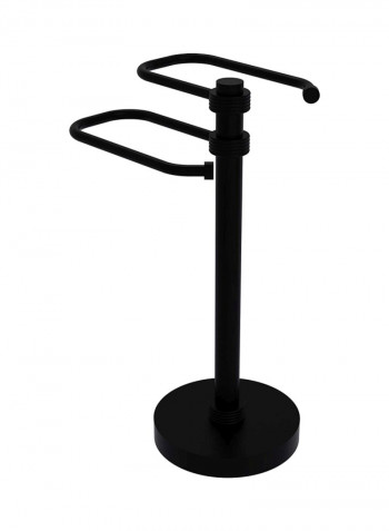 Dual Arm Guest Towel Holder Matte Black 8.5x8x15inch