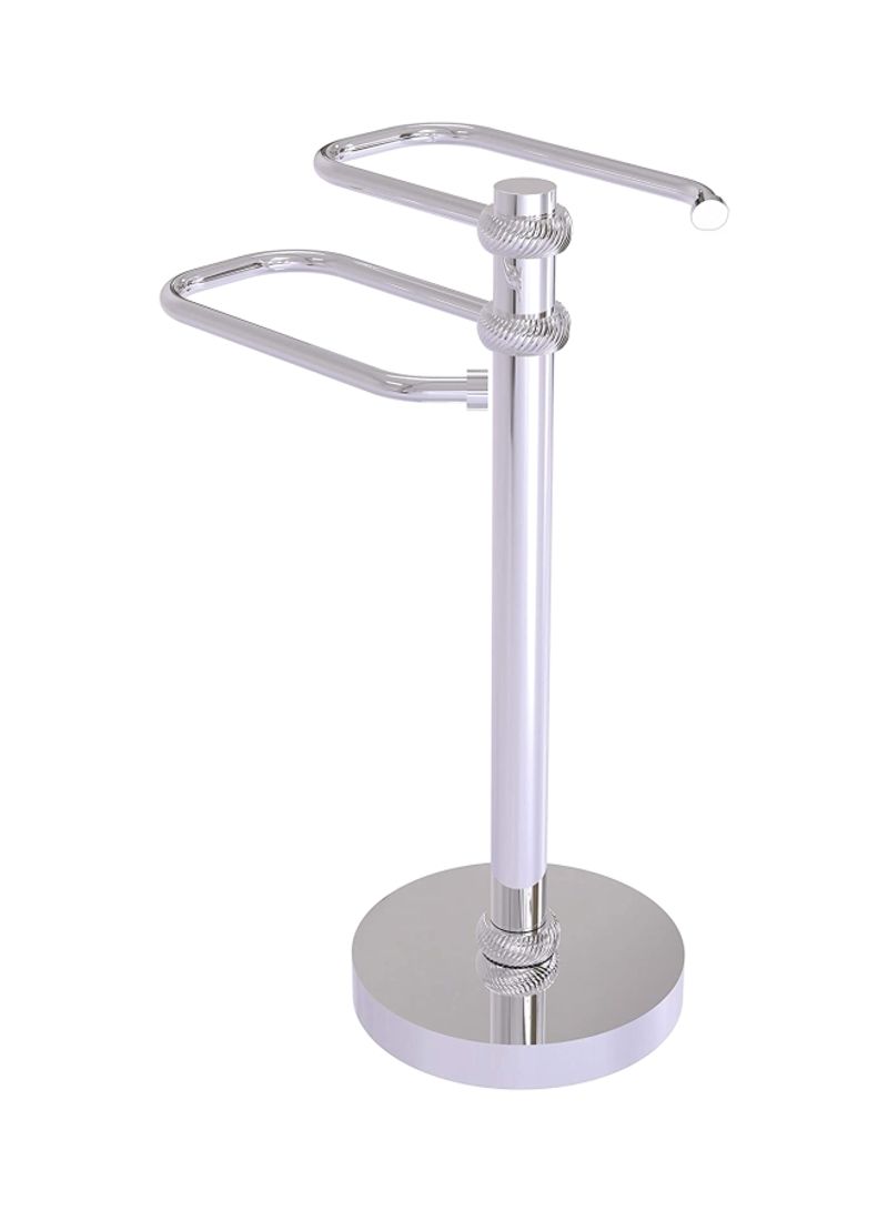 Free Standing Two Arm Guest Towel Holder Polished Chrome 8.5x15x8inch