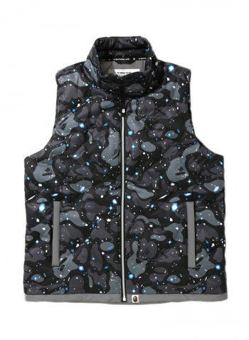 Polyester Printed Vest Black/Blue/Grey