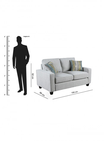 Simmons 2-Seater Sofa With 2-Scatter Cushions Grey 88x156cm