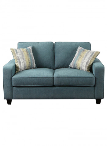 Simmons 2-Seater Textured Sofa With 2-Cushions Green 88x156cm