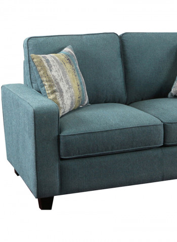 Simmons 2-Seater Textured Sofa With 2-Cushions Green 88x156cm