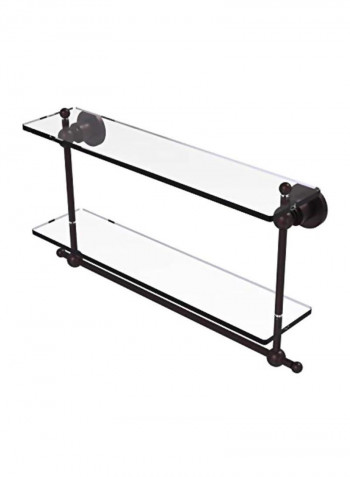 Astor Place Collection Two Tiered Integrated Towel Bar Glass Shelf Brown/Clear 22inch