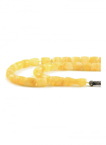 Butterscotch Amber Prayer Beads with Sterling Silver Components