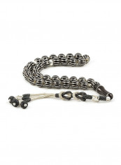 Jet Stone (Black Amber) Prayer Beads with Sterling Silver Components
