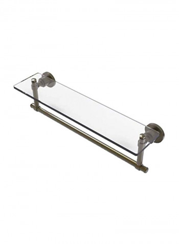 Glass Shelf With Towel Bar Grey/Clear 22x5inch