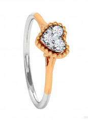 18K Gold Exquisite Design Beads Cluster Diamond Ring