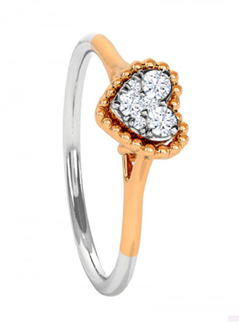 18K Gold Exquisite Design Beads Cluster Diamond Ring