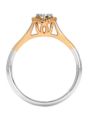 18K Gold Exquisite Design Beads Cluster Diamond Ring