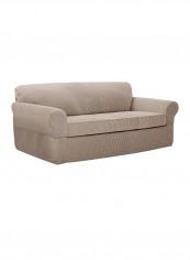 2-Piece Connor Sofa Slipcover Set Sand 96x38x34inch