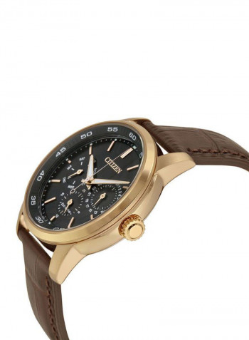 Men's Leather Analog Wrist Watch BU2013-08E