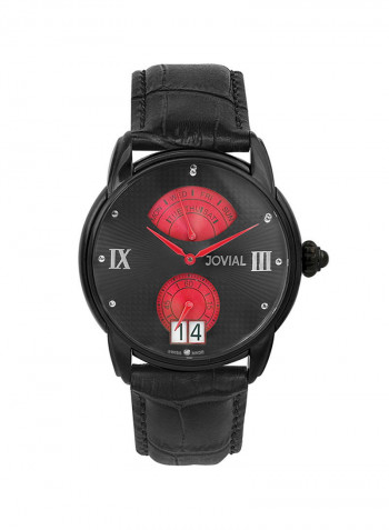 Men's Casual Leather Quartz Analog Wrist Watch 6606 GBLQ 13 E