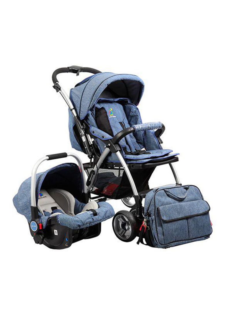 Pierre Cardin 3 in 1 Baby Carrier and Stroller with Diaper Bag – PS684B-TS- Blue