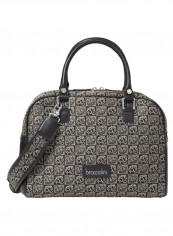 Adjustable Strap Monogram Shoulder Bag Black/Grey/Brown