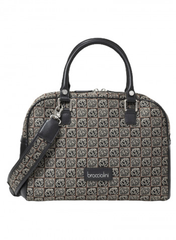 Adjustable Strap Monogram Shoulder Bag Black/Grey/Brown