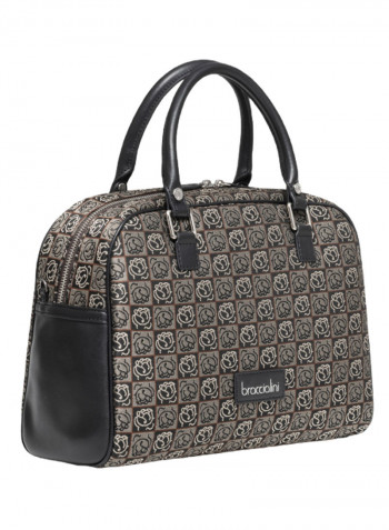 Adjustable Strap Monogram Shoulder Bag Black/Grey/Brown