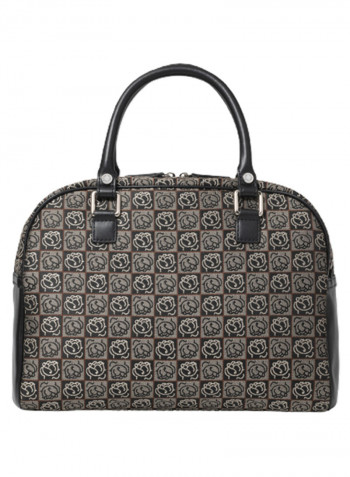 Adjustable Strap Monogram Shoulder Bag Black/Grey/Brown
