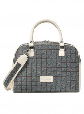 Adjustable Strap Monogram Shoulder Bag White/Grey/Black