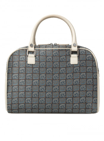 Adjustable Strap Monogram Shoulder Bag White/Grey/Black