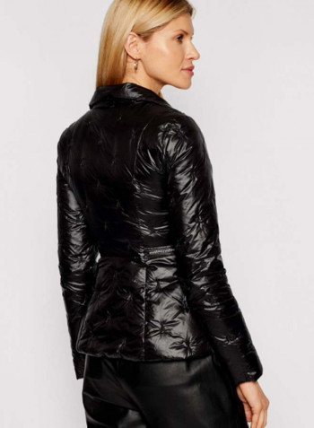 Quilted Finish Puffer Jacket Black