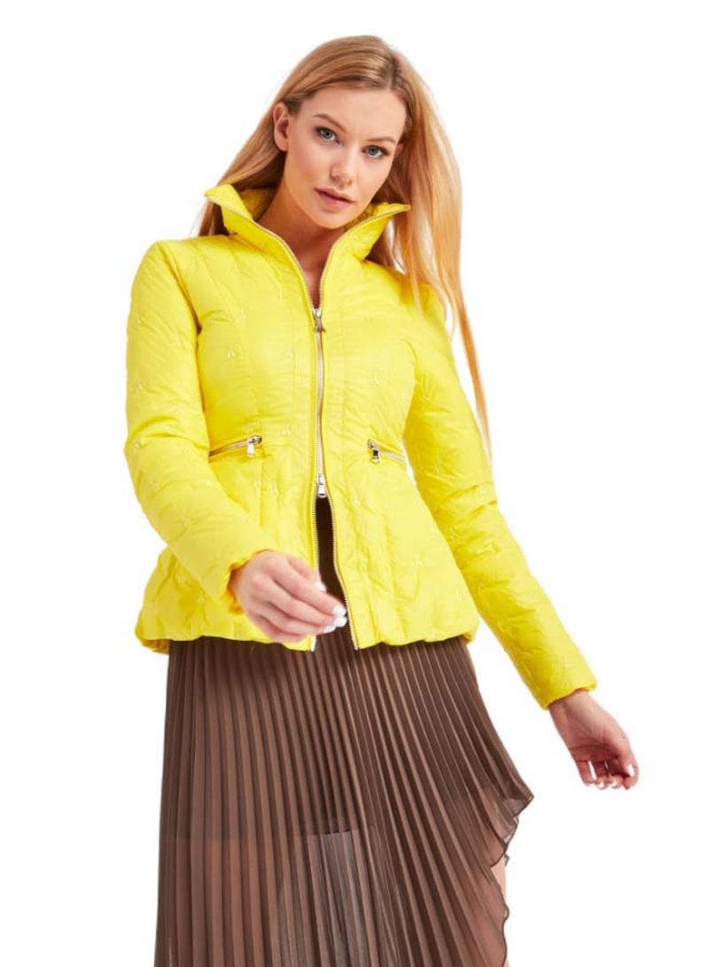 Quilted Finish Puffer Jacket Yellow