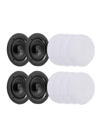 4-Piece 2-Way Speaker System PDICBT256 Black