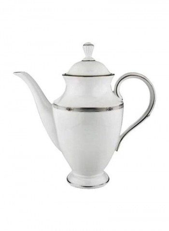 Platinum Bone China Coffee Pot White/Silver