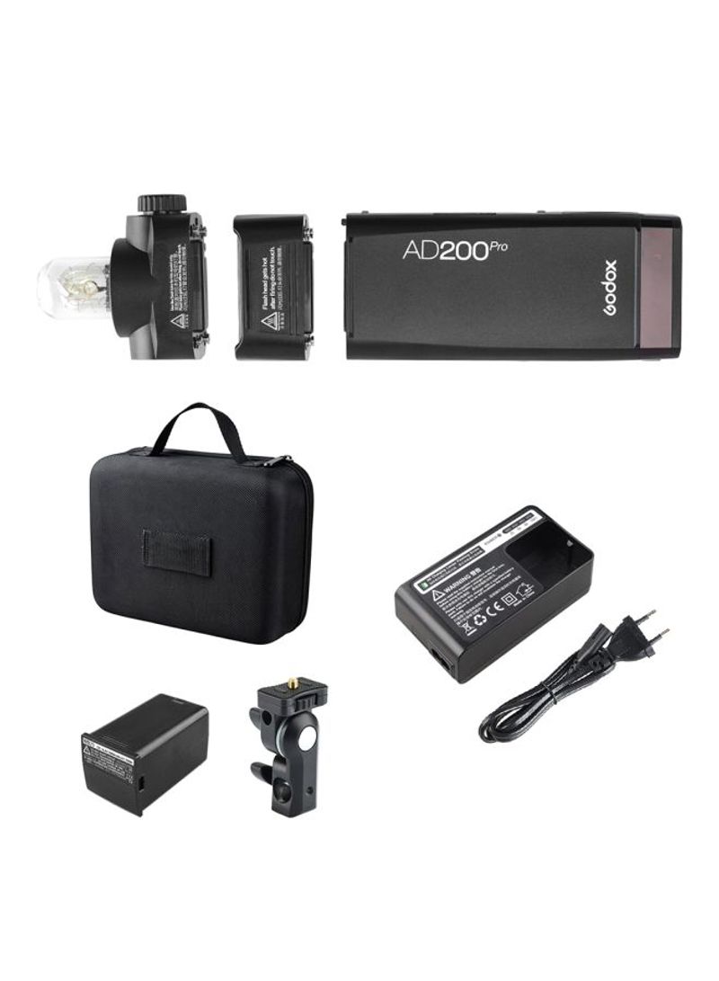 AD200Pro Portable Wireless Flash With Changeable Head 25.3x10x19centimeter Black