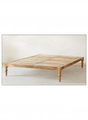 Classic Solid Wood Single Bed Natural Beige 120 x 200centimeter