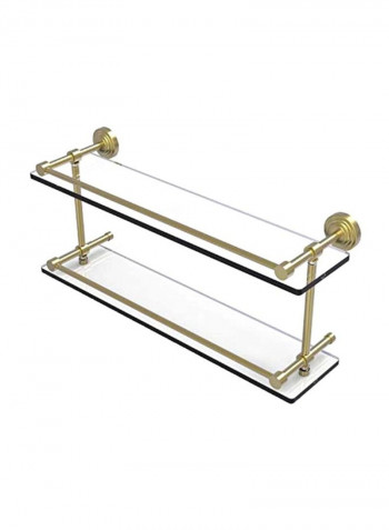 2-Tier Waverly Place Collection Bathroom Shelf Gold/Clear 22inch