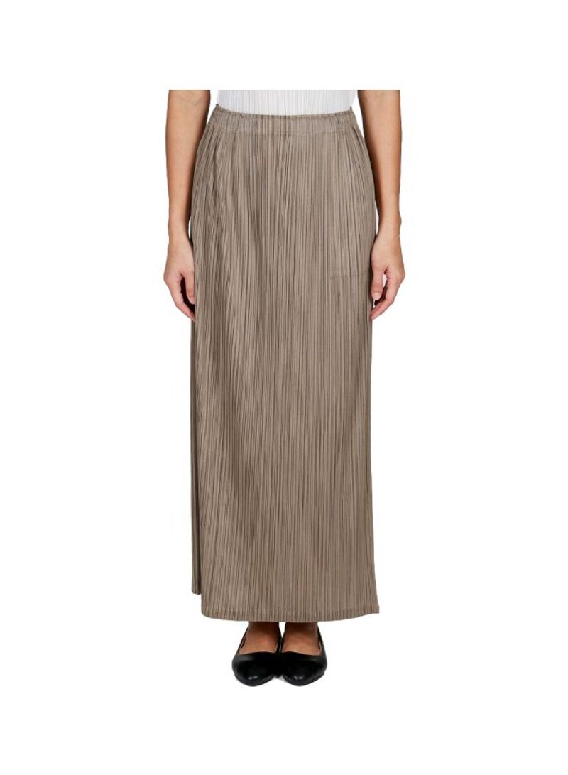 Pleated Stretch Detailed Skirt 05 Ash Gry