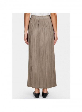Pleated Stretch Detailed Skirt 05 Ash Gry