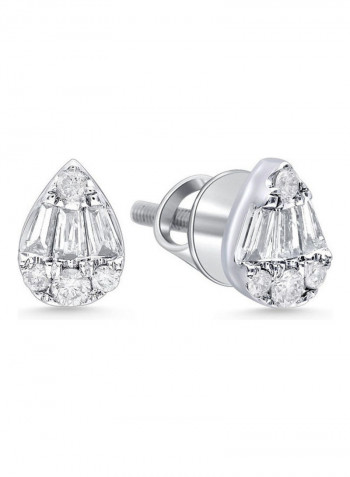 18 Karat White Gold 0.24 Carat Diamond Studd Earring