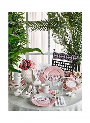 41-Piece Breakfast Set Pink/White 23cm