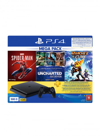 Playstation 4 500GB Console With 3 Games Mega Pack Bundle