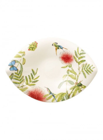 Amazonia Leaf Shaped Bowl White/Green/Blue 47x38centimeter