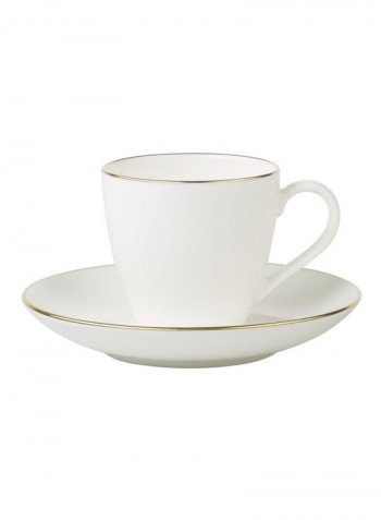 12-Piece Anmut Gold Espresso Cup With Saucer Set White/Gold