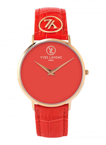 Women's Leather Analog Watch Y6501-81