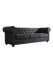 3-Seater Chester Hill Sectional Sofa Black 94x200x83centimeter