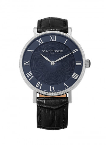Men's Leather Analog Wrist Watch H SH TR826010 1DFR
